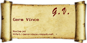 Germ Vince névjegykártya
